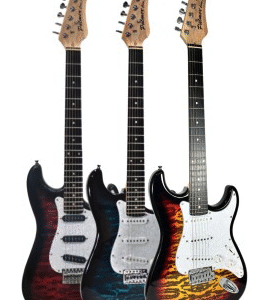 s style electric guitar flame amber blue red burst 6 six string
